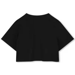 Cropped T-shirt with diamantés