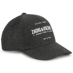 Denim hook-and-loop cap