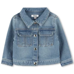 Denim jacket with press studs