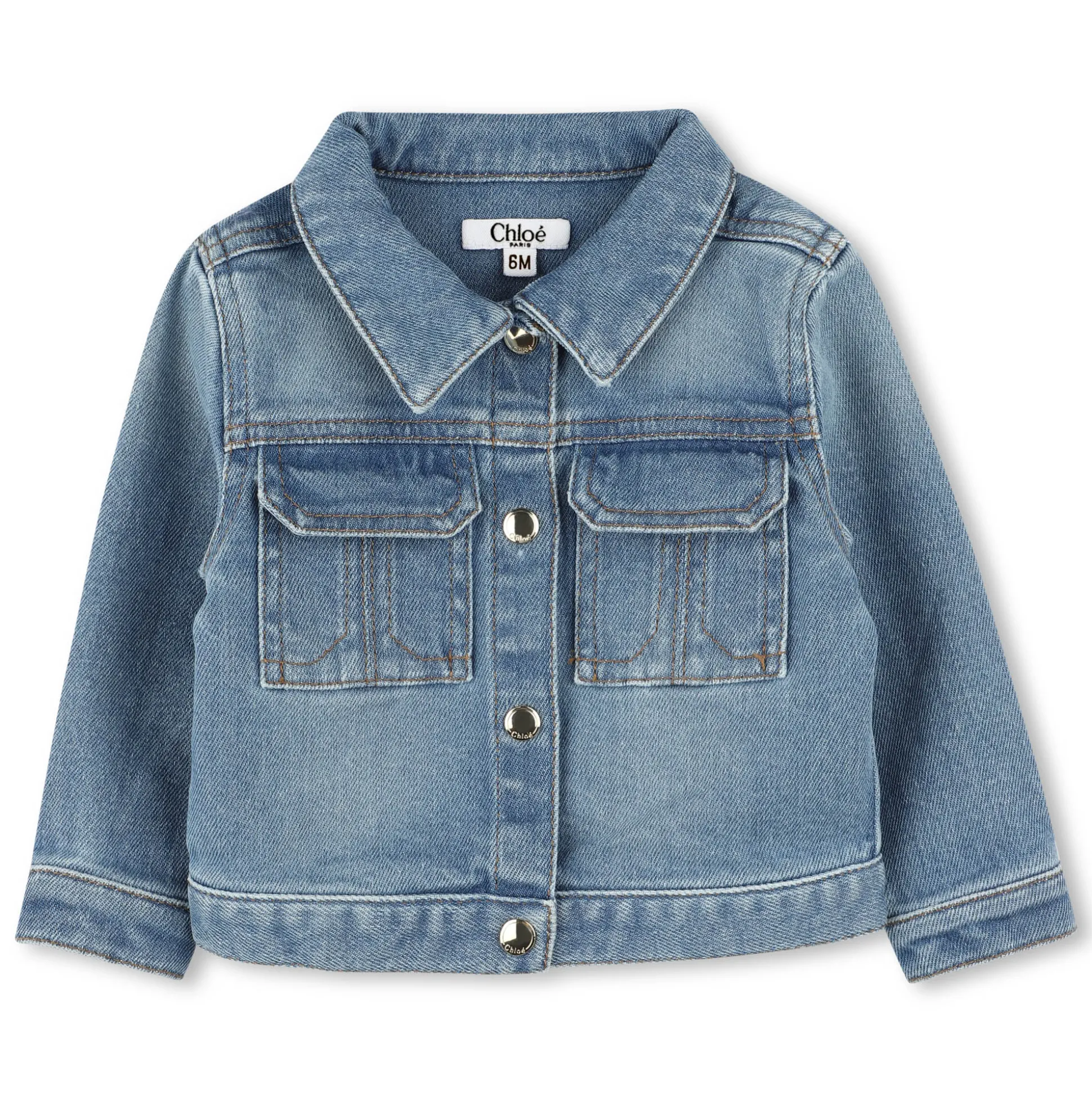 Denim jacket with press studs