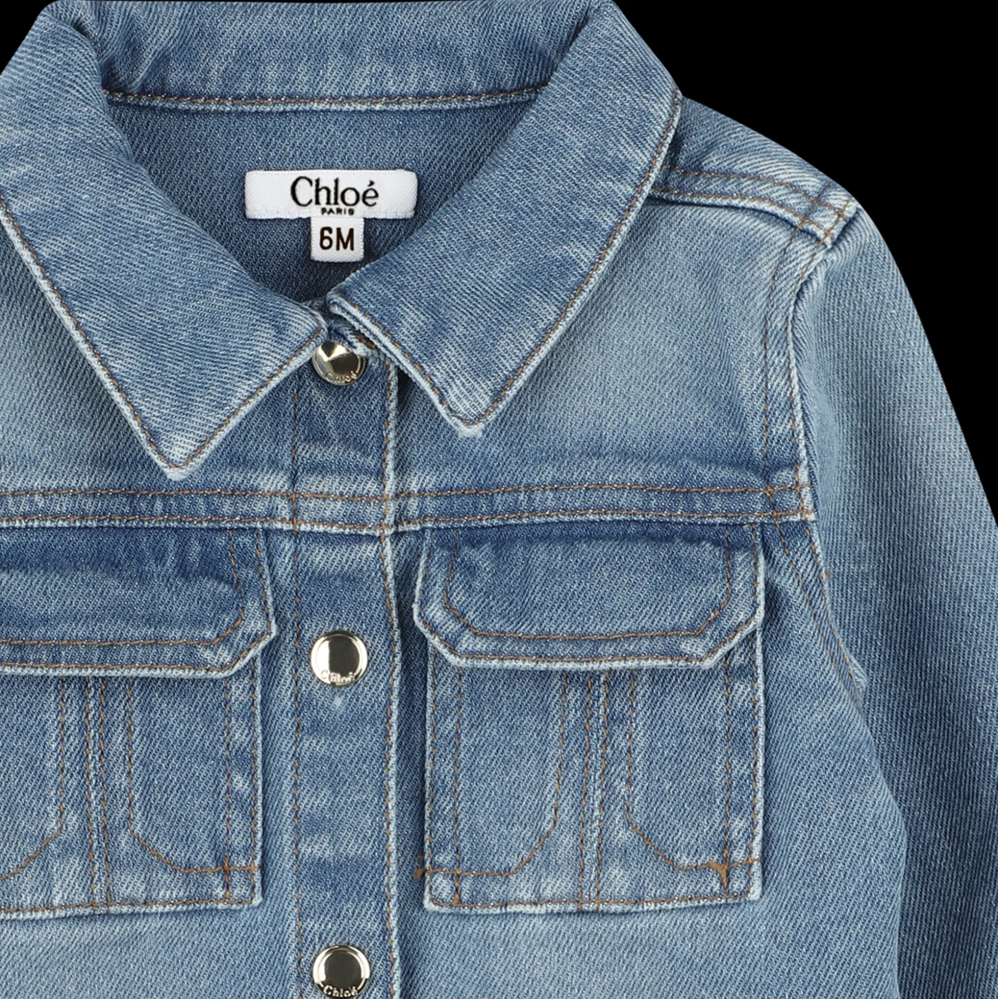 Denim jacket with press studs