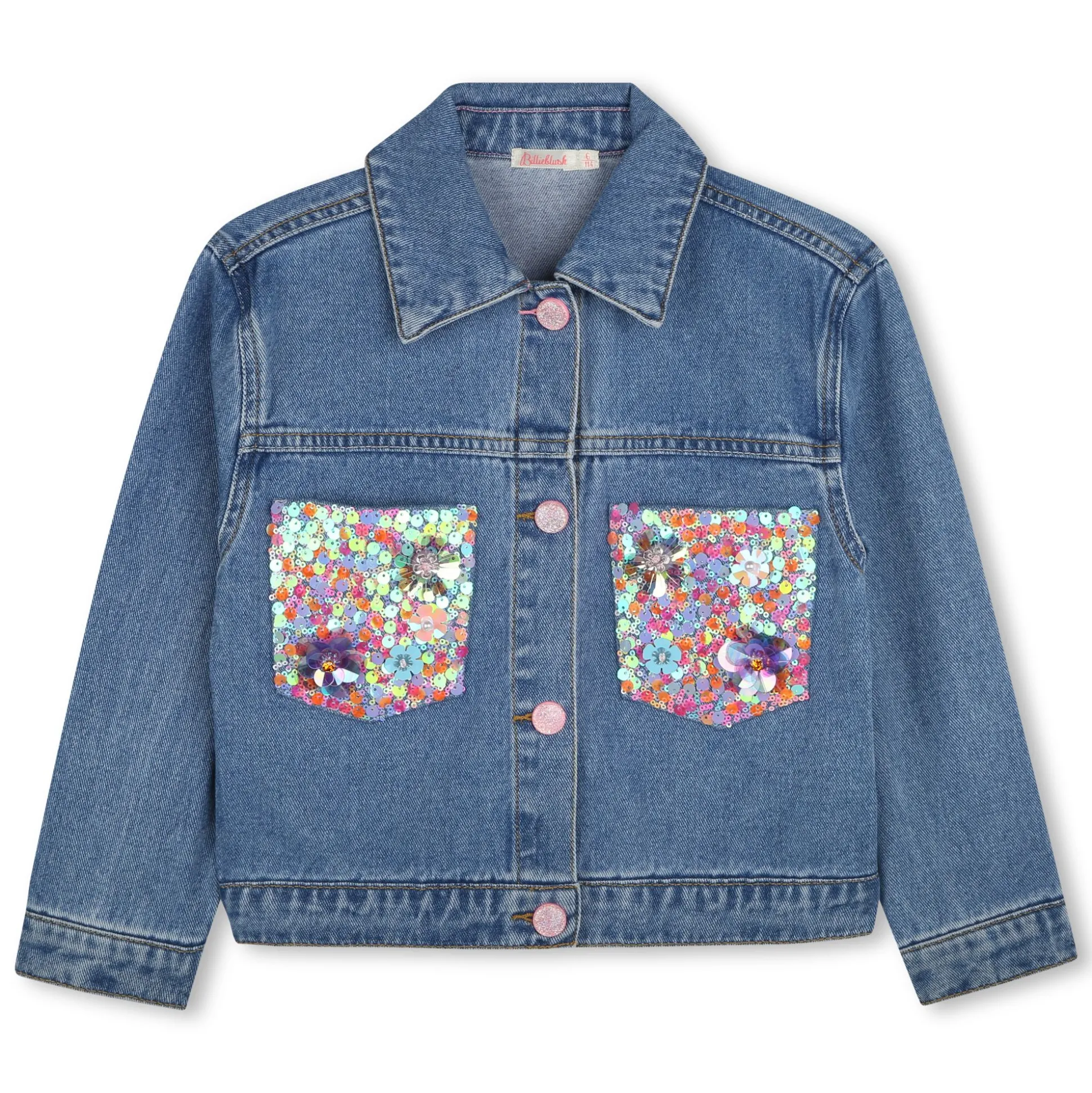 Denim jacket with sequins