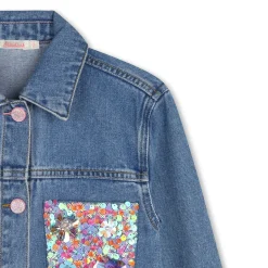 Denim jacket with sequins