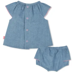 Denim set with frills