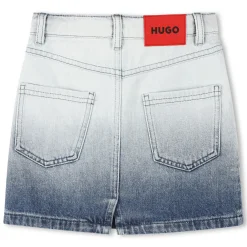 Denim skirt with pockets