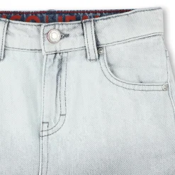 Denim skirt with pockets