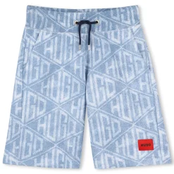 Denim-effect running shorts