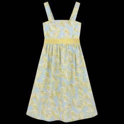 Dress with printed straps