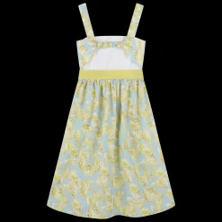 Dress with printed straps