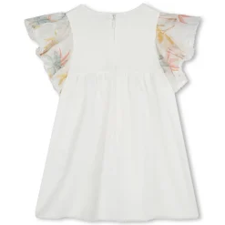 Dress with ruffled sleeves