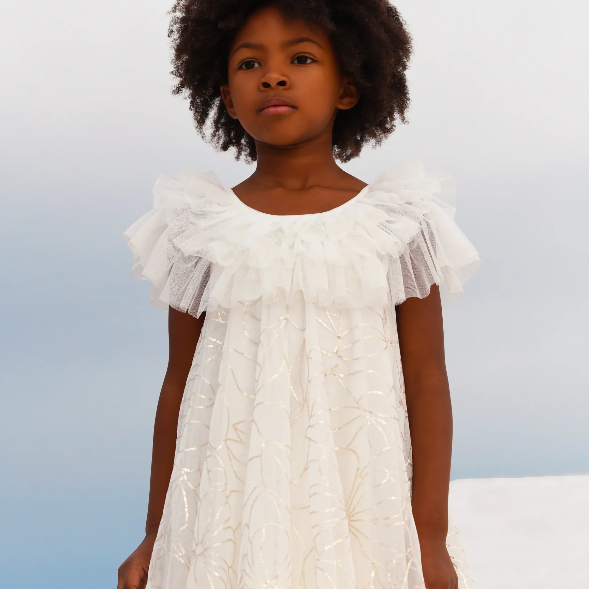 Dress with sequin embroidery