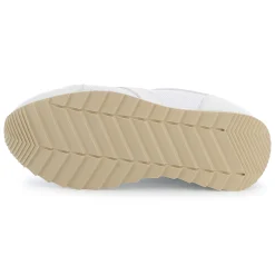 Dual-fabric lace-up trainers