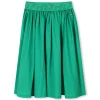 Elasticated-waist midi skirt