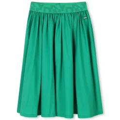 Elasticated-waist midi skirt
