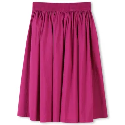 Elasticated-waist midi skirt