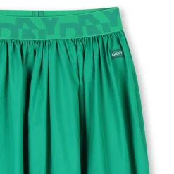Elasticated-waist midi skirt