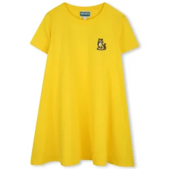 Embroidered badge flared dress