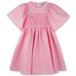 Embroidered cotton satin dress