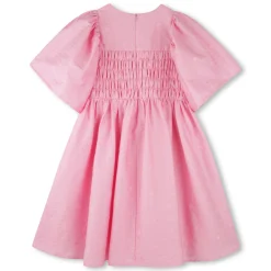 Embroidered cotton satin dress
