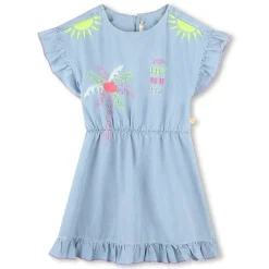 Embroidered denim dress