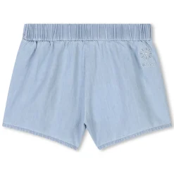 Embroidered denim shorts