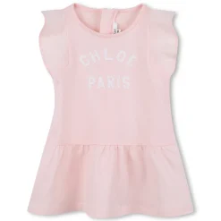 Embroidered dress with frills