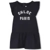Embroidered dress with frills