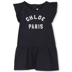 Embroidered dress with frills