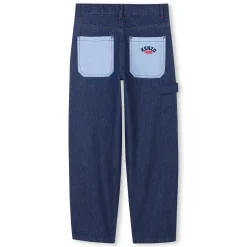 Embroidered jeans with pockets