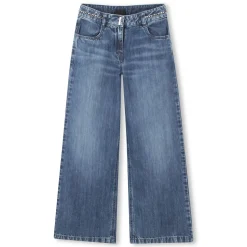 Flared jeans with thin chain