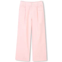 Flared poplin trousers