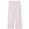Flared poplin trousers