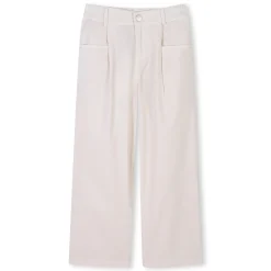 Flared poplin trousers