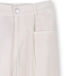 Flared poplin trousers