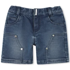 Fleece denim shorts