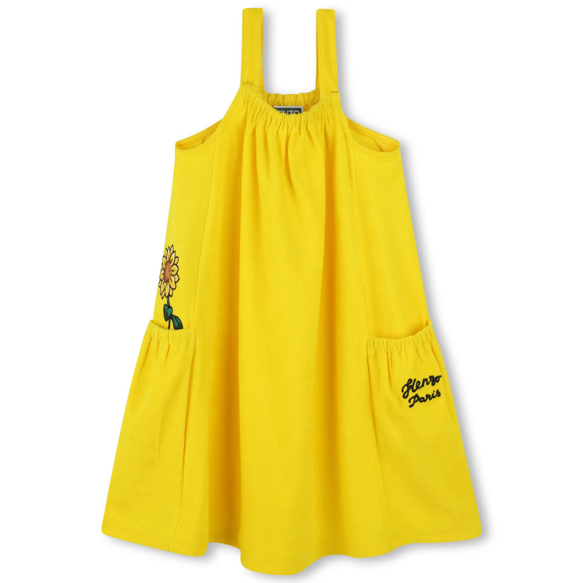 Fleece dress with embroideries