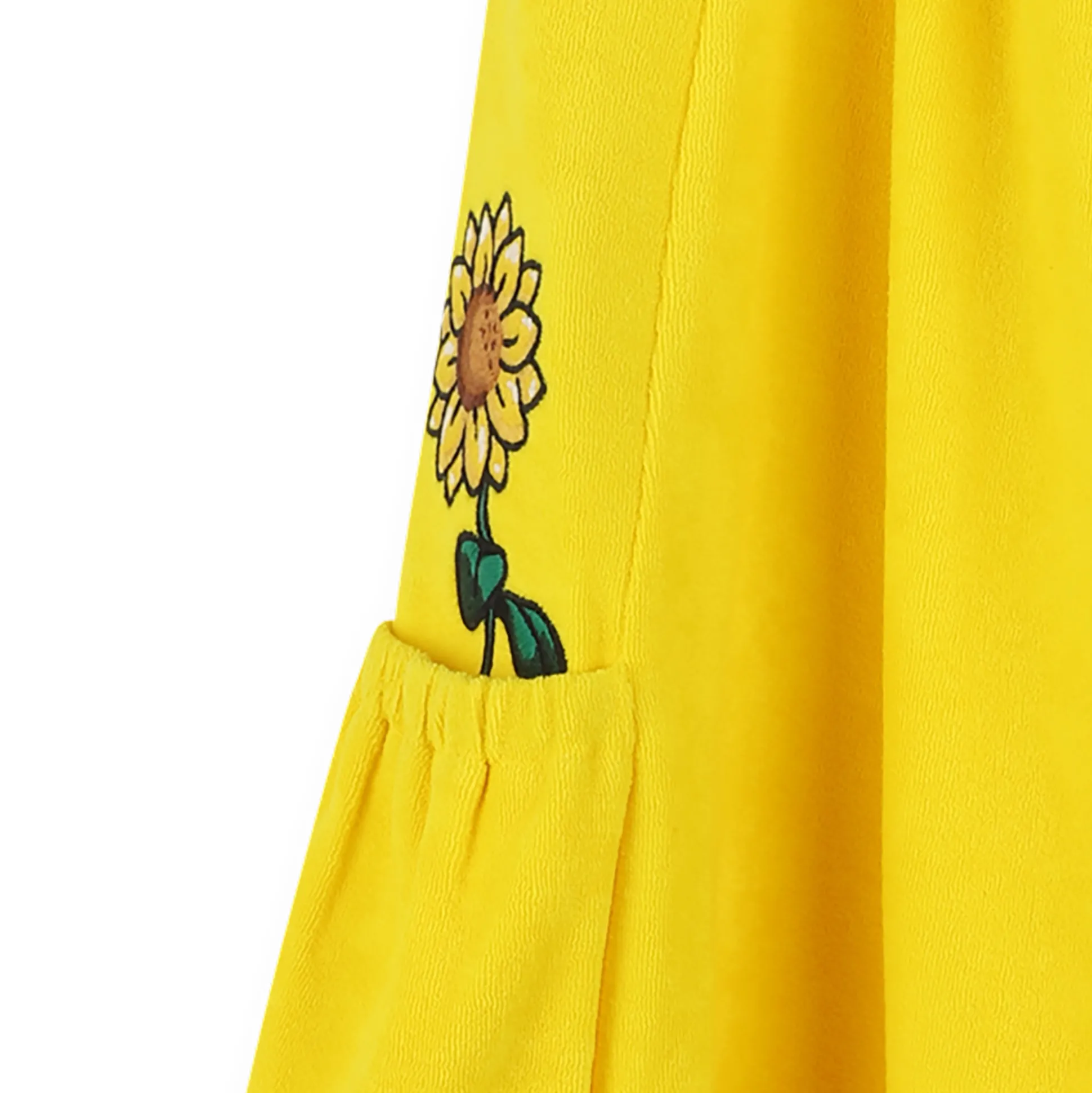 Fleece dress with embroideries
