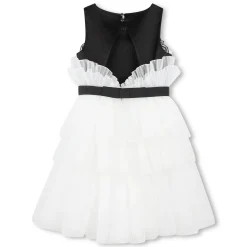 Frilled dress with trim