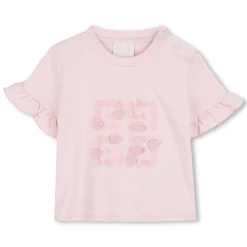 Frilled sleeve T-shirt