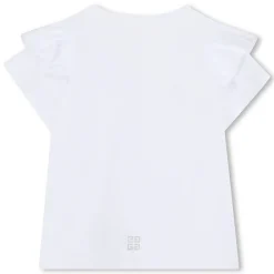 Frilled sleeve T-shirt