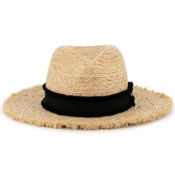 Hat with fringed brim