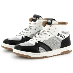 Hi-top lace-up trainers