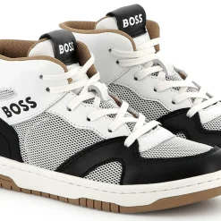 Hi-top lace-up trainers