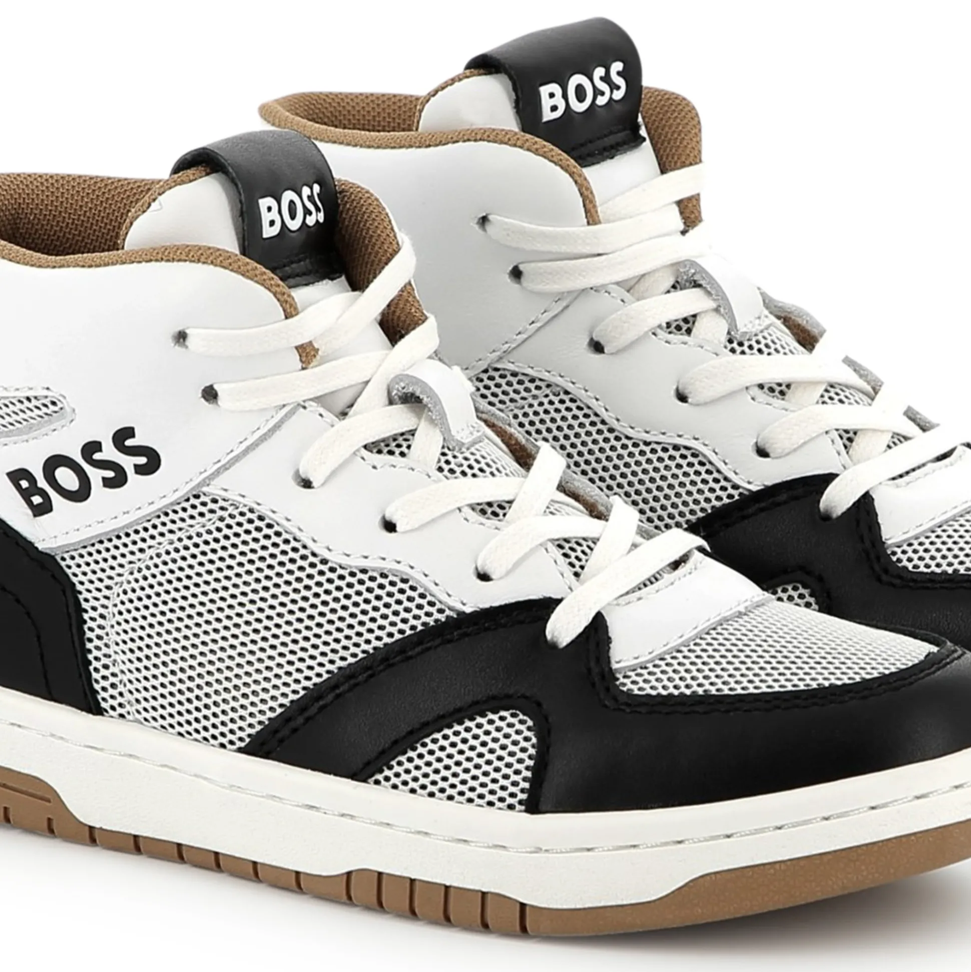 Hi-top lace-up trainers