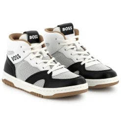 Hi-top lace-up trainers