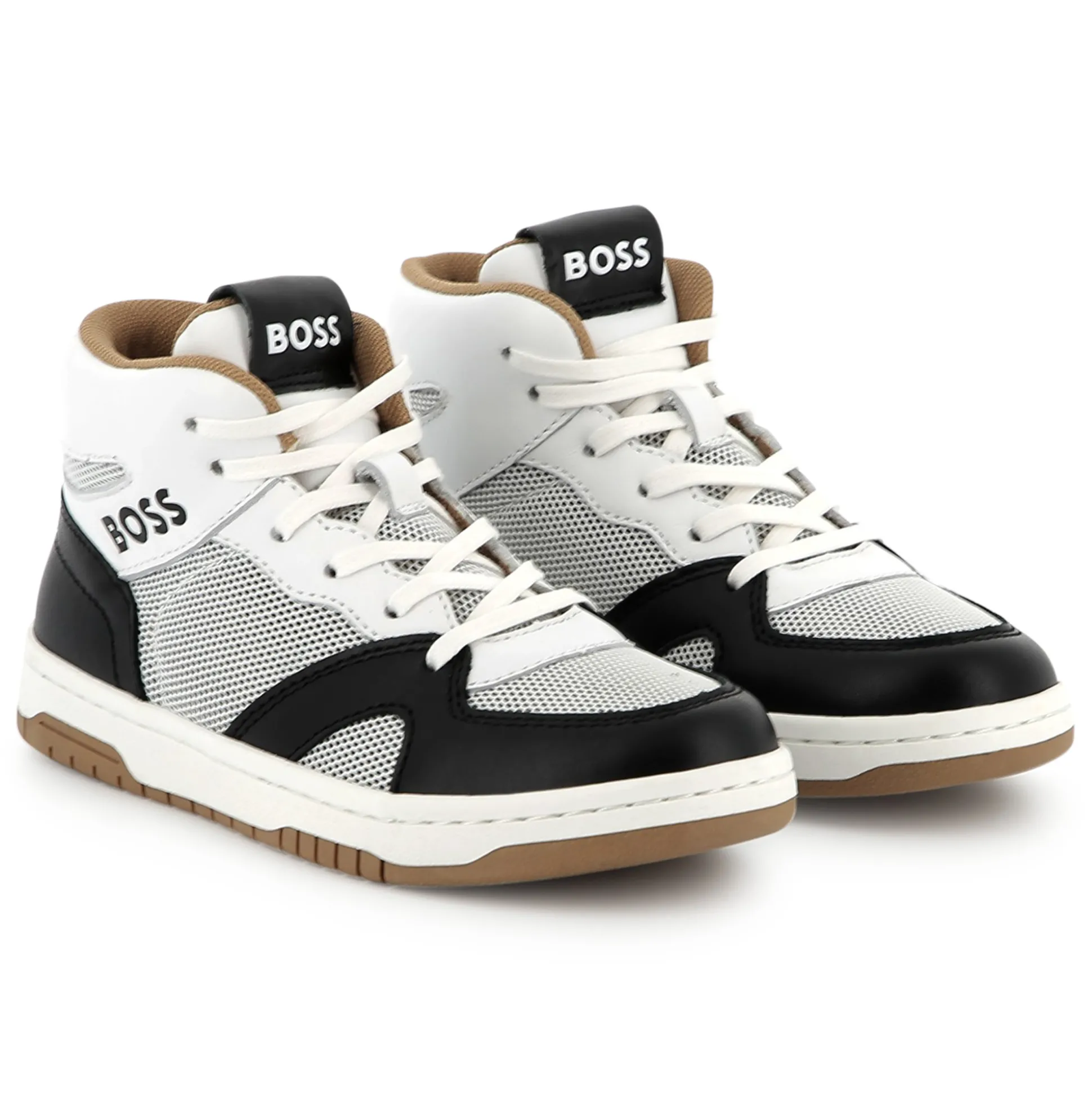 Hi-top lace-up trainers