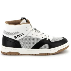 Hi-top lace-up trainers
