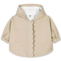 Hooded gabardine cape