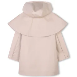 Hooded gabardine trench coat