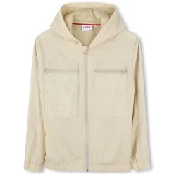 Hooded zipped windbreaker
